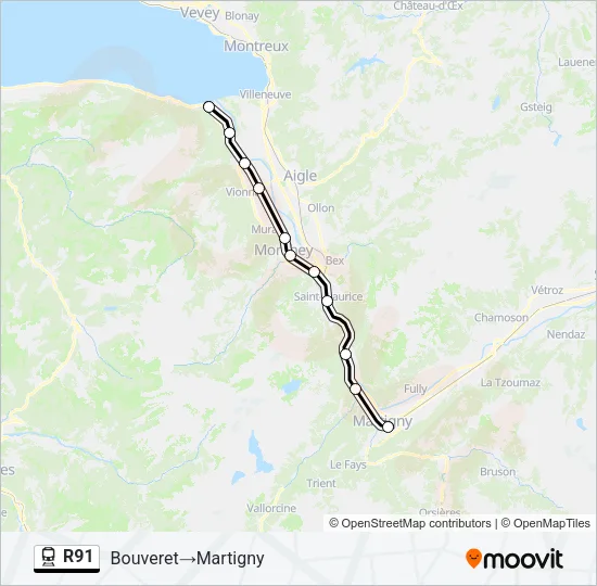 R91 Train Line Map