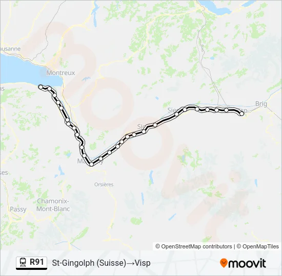 R91 Train Line Map