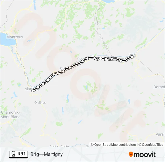 R91 Train Line Map
