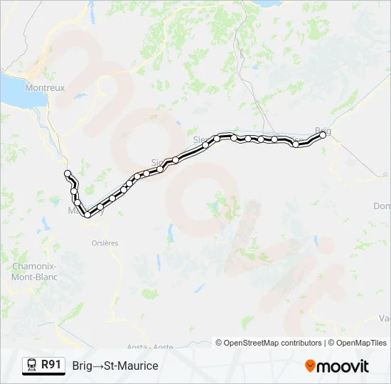 R91 Train Line Map
