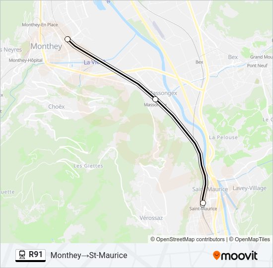 R91 Train Line Map