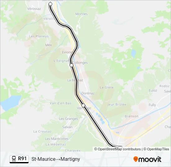R91 Train Line Map