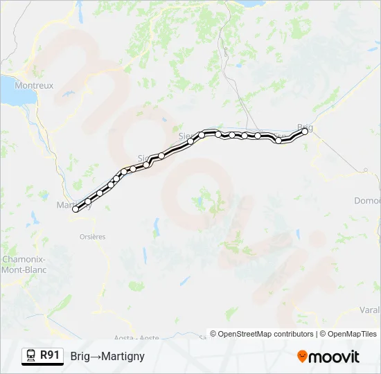 R91 Train Line Map