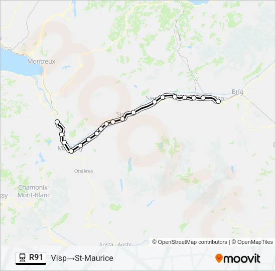 R91 Train Line Map