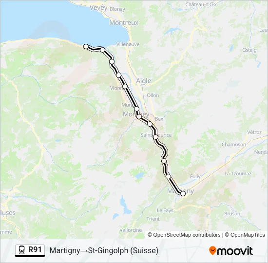 R91 Train Line Map