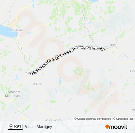 R91 Train Line Map