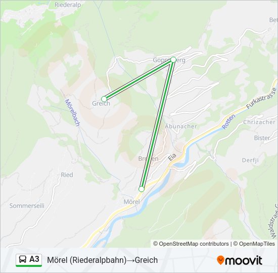 A3 Bus Line Map