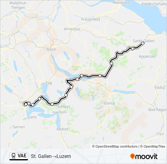 Plan de la ligne VAE de train