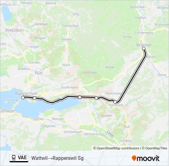 Plan de la ligne VAE de train