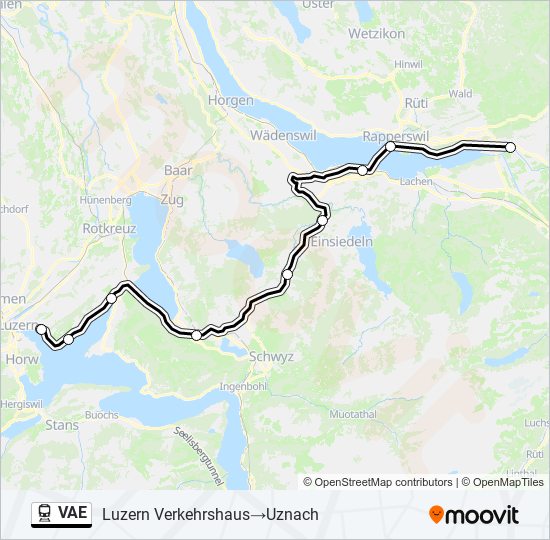 Plan de la ligne VAE de train