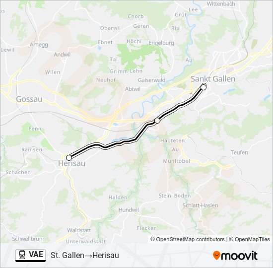 Plan de la ligne VAE de train