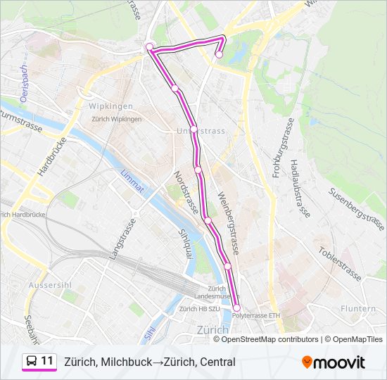 11 Bus Line Map