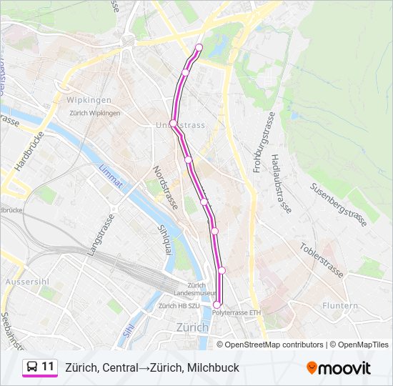 11 Bus Line Map