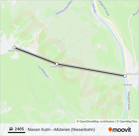 Plan de la ligne 2405 de funiculaire