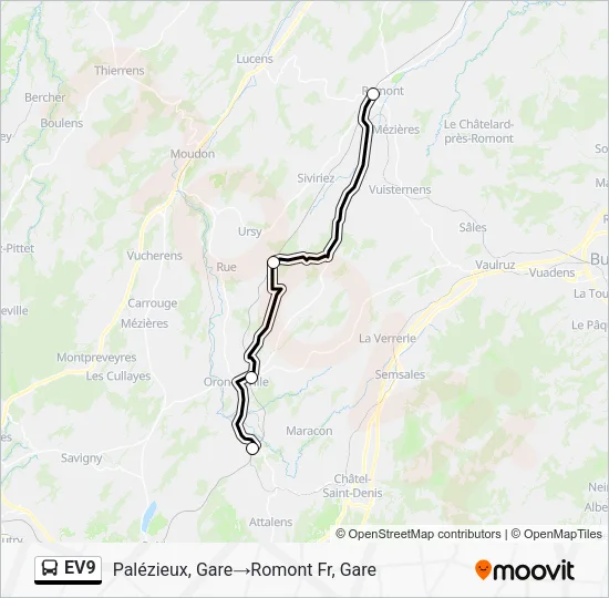 EV9 Bus Line Map
