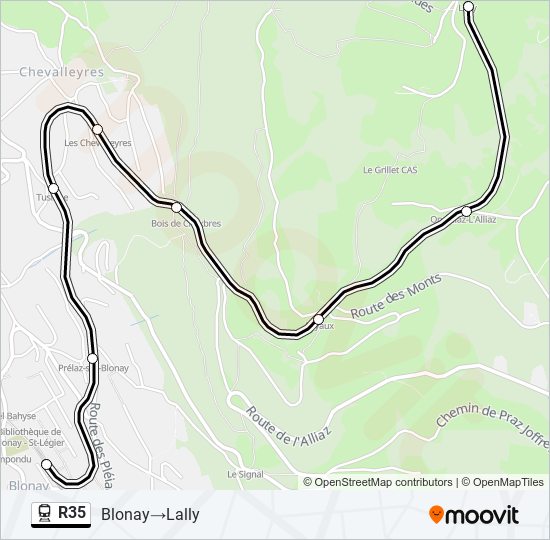 R35 Train Line Map