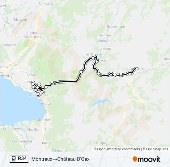 R34 Train Line Map
