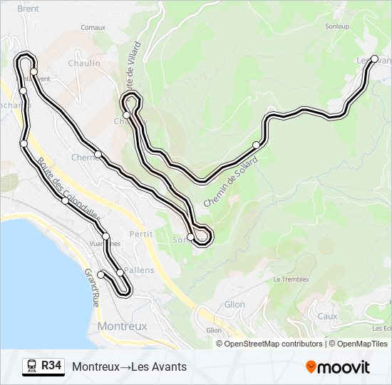 r34 Route: Schedules, Stops & Maps - Montreux‎→Les Avants (Updated)