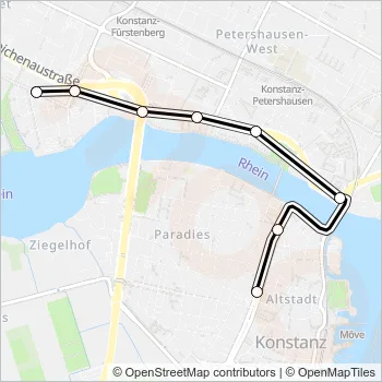 Plan de la ligne CS de bus