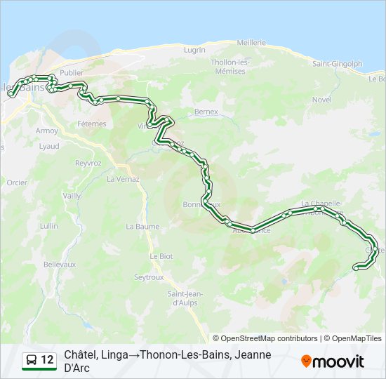 12 Bus Line Map
