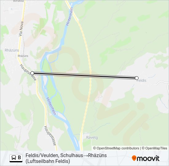 B Bus Line Map
