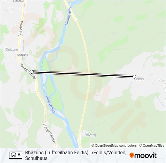 B Bus Line Map