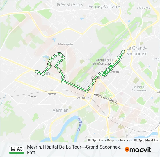 Buslinie A3 Karte