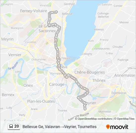 20 Bus Line Map
