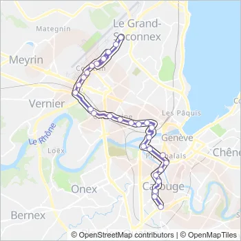 Plan de la ligne A1 de bus