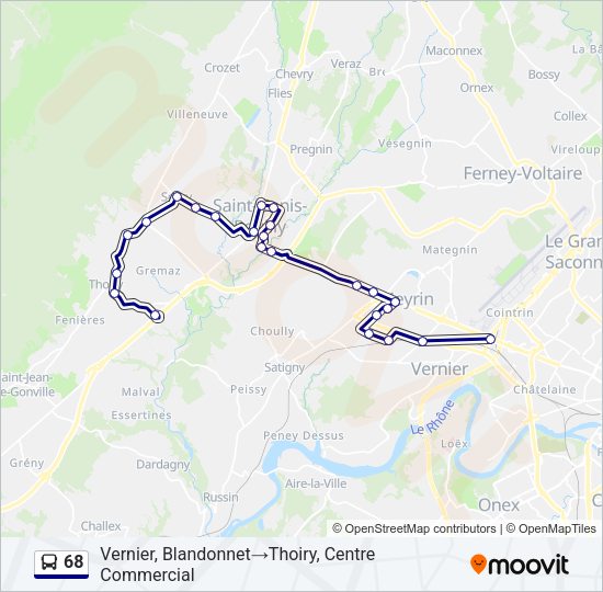 68 Bus Line Map