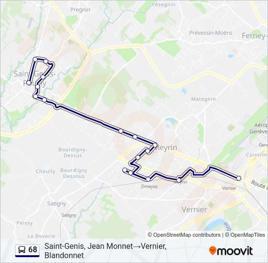 68 Bus Line Map