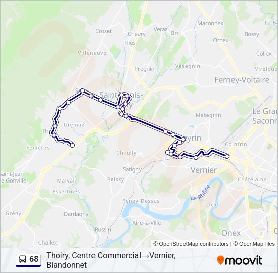 68 Bus Line Map