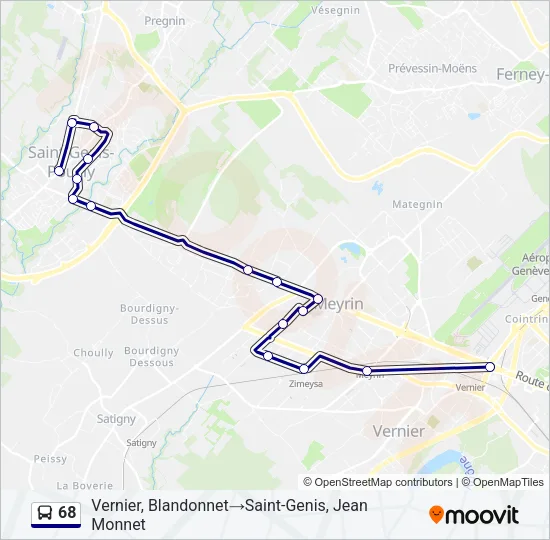 68 Bus Line Map