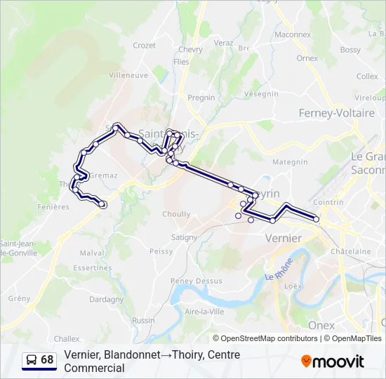 68 Bus Line Map