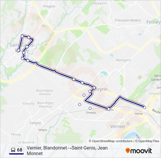 68 Bus Line Map
