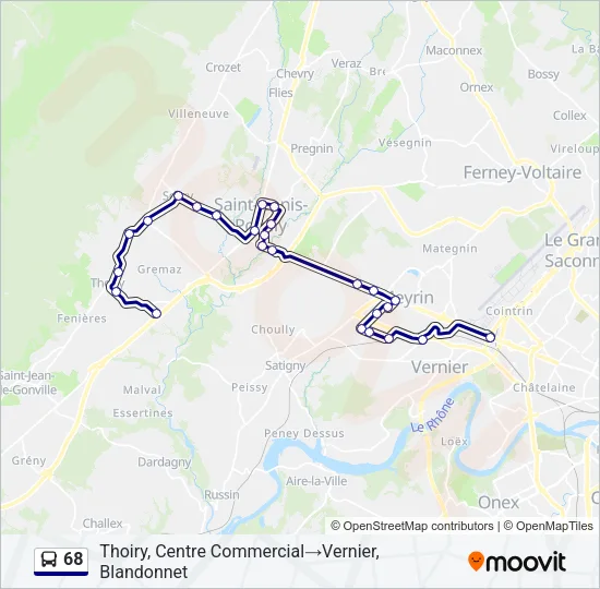 68 Bus Line Map