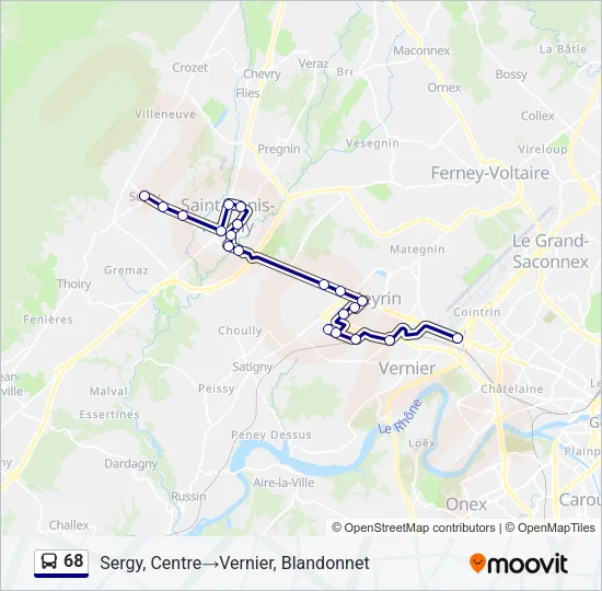 68 Bus Line Map