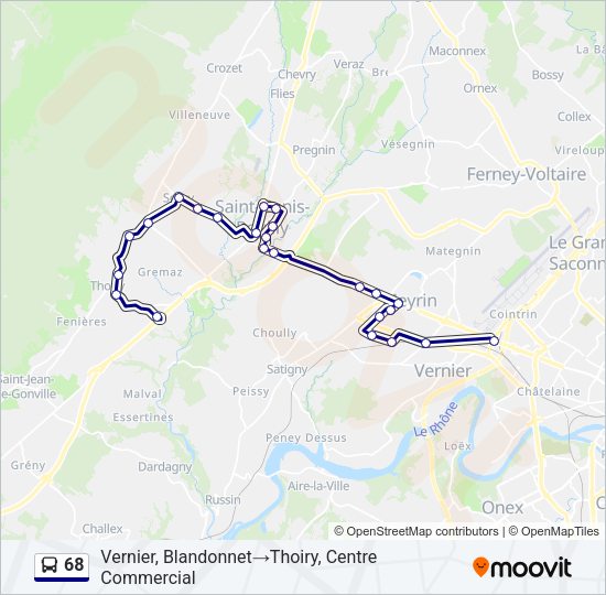 68 Bus Line Map