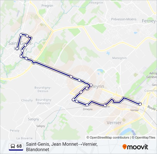 68 Bus Line Map