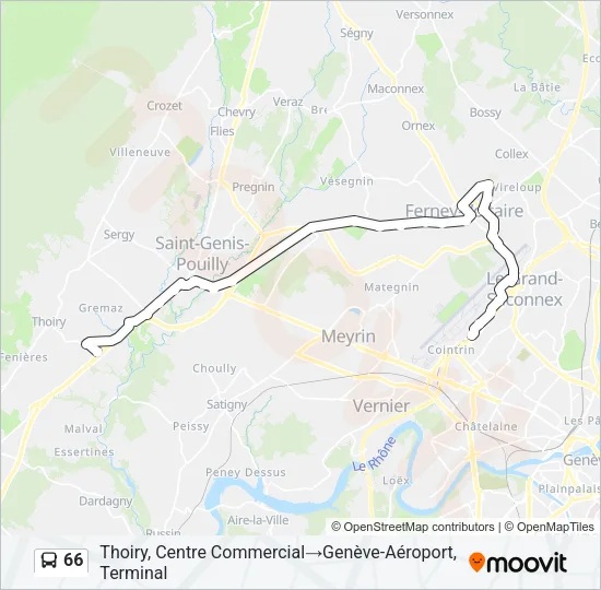66 Bus Line Map