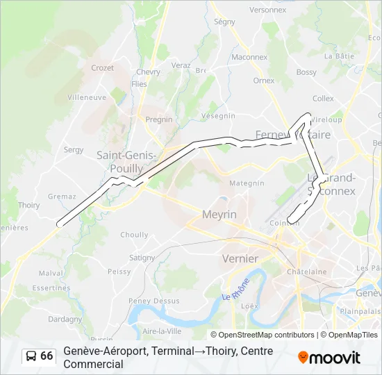 66 Bus Line Map