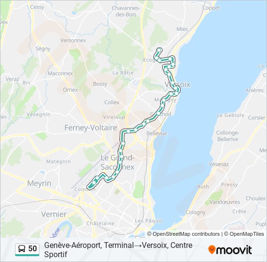 50 bus Line Map