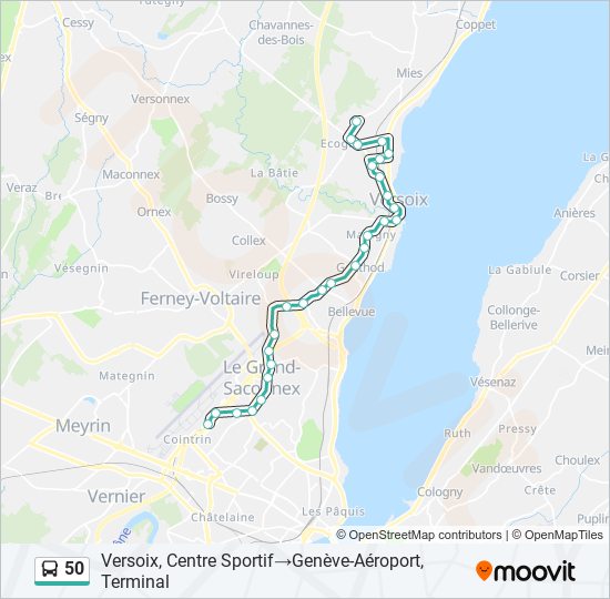 50 bus Line Map