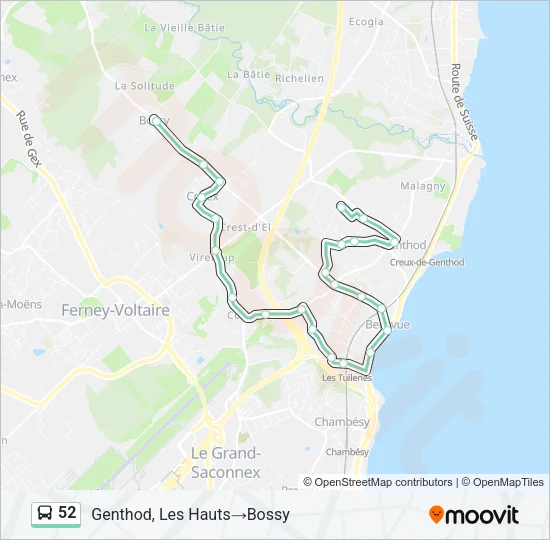 52 Bus Line Map