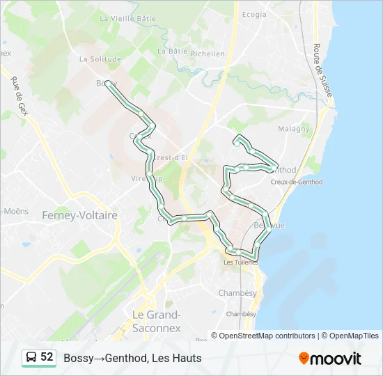 52 Bus Line Map