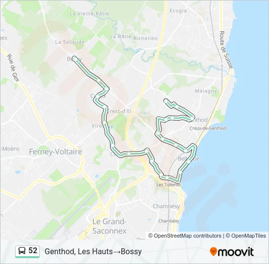 52 Bus Line Map
