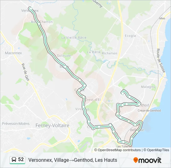 52 Bus Line Map