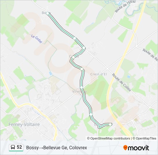 52 Bus Line Map