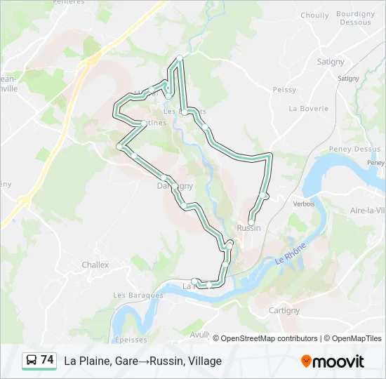 74 Bus Line Map