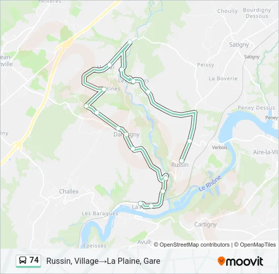 74 Bus Line Map